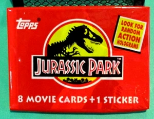 VINTAGE JURASSIC PARK 1ST SERIES CARD PACK TOPPS 1993 1 FACTORY SEALED PACK - Picture 1 of 2