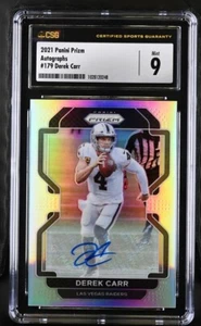 2021 Panini Prizm Autographs #179 Derek Carr CSG 9 Mint - Picture 1 of 1