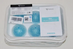 New Set of 2 Large IC4 Cube and Geometric Spheres Ice Cube Trays with Lids Blue - Picture 1 of 5
