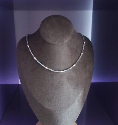 collanina collana donna in minerale Tanzanite e argento sterling 925 - Immagine 1 di 4