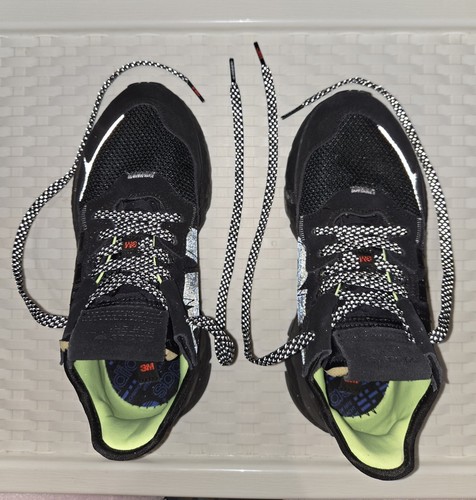 Adidas Nite Jogger Scarpe da Ginnastica UK 4 Nero 3M Core Reflective Glow