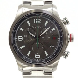 GUCCI Men'S Wristwatch Quartz G Timeless YA126238 Gray Dial Watch Japan Used F/S - Picture 1 of 6