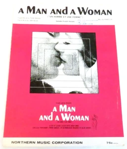 VTG Sheet Music 1966 A Man and a Woman Un Homme Et Une Femme - Bild 1 von 3