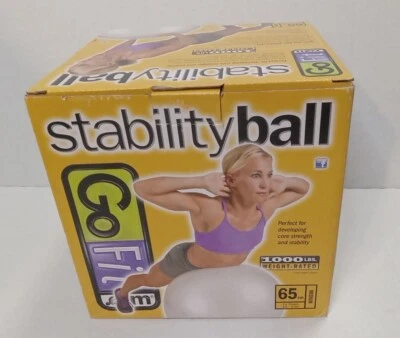 Go Fit CORE STRENGTH STABILITY BALL * 65cm MEDIUM * 1000lbs Weight-Rated White - Image 1 of 3