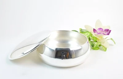 Scatola tonda liscia in Argento 800.Soprammobile,Idea Regalo. Made in Italy - Immagine 1 di 2