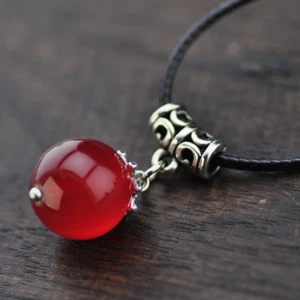 Pretty Miao Silver Ethnic Red Carnelian Necklace 405B - Picture 1 of 6