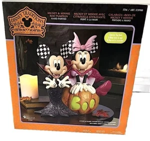12" Disney Mickey & Minnie Boo Pumpkin by Jim Shore - New - Free shipping - Picture 1 of 4