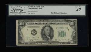 DBR 1950-D $100 FRN Chicago Fr. 2161-G Legacy VF-20 Serial G10719235A - Picture 1 of 2