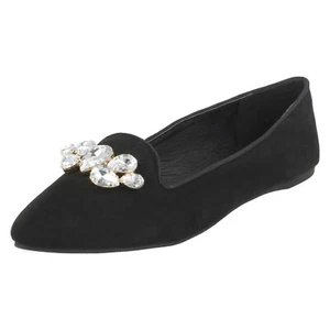 Mujer F8R0329 Cuentas / con Negro sin Cordones Informal Zapatos Bailarinas - Imagen 1 de 9