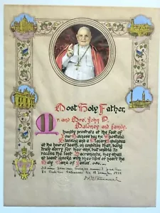 POPE HOLY FATHER BLESSINGS & LAST RIGHTS PARCHMENT PAPER VATICAN DOCUMENT 1959 - Picture 1 of 6