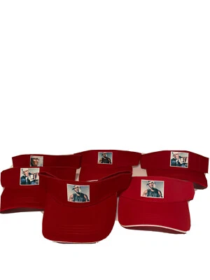 Lot Of 6 Vintage 50 Cent Get Rich Or Die Tryin’ IRON ON Red Adjustable Visors - Image 1 of 4