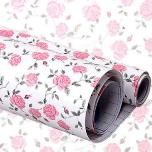 Self Adhesive Drawer Shelf Liner Kitchen Cupboard Wall Paper Floral 45x200cm