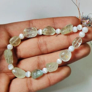 Very Rare Aquamarine And Monalisa Cabochon Loose Gemstone Strand Gift For her - Picture 1 of 5