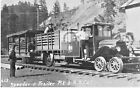 Railroad Train Speeder & Trailer Red River Lumber California Ca Reprint Postcard