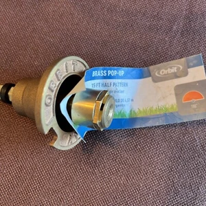 Orbit All Brass 180 Degree Half Spray Pattern Pop-Up Yard Sprinkler Head # 54071 - Picture 1 of 5