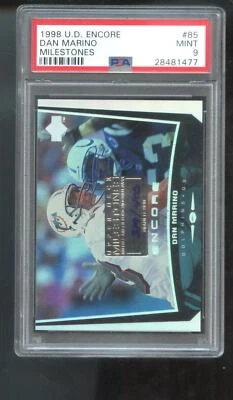1998 UD Upper Deck Encore Milestones #85 Dan Marino PSA 9 Graded Football Card - Image 1 of 2