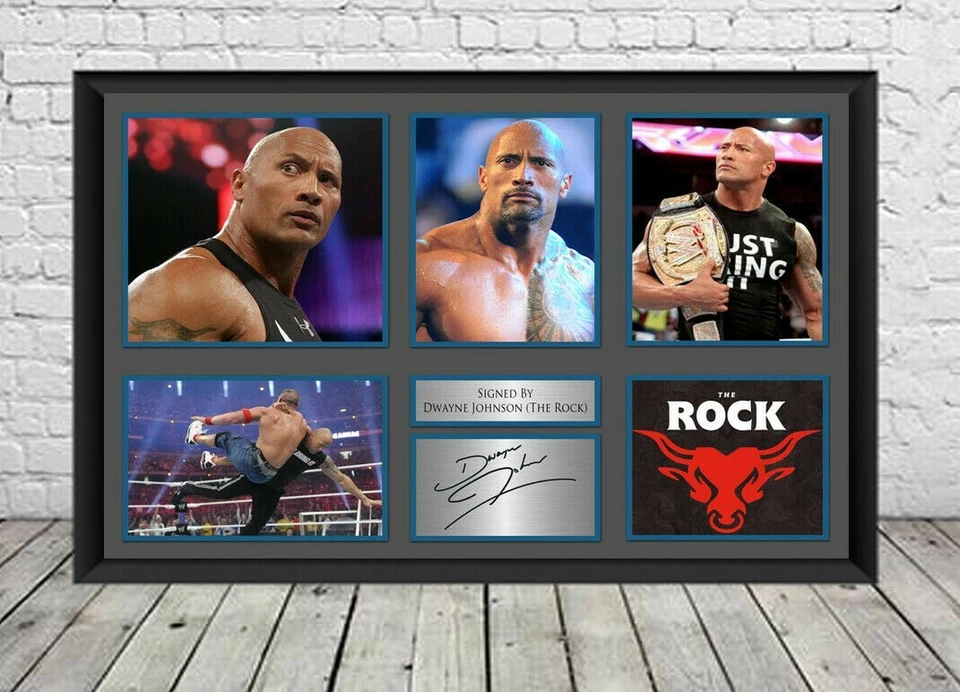 The Rock Dwayne Johnson WWE Signed Photo Poster Autographed Memorabilia - Image 1 of 2