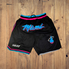 Miami Heat Vintage Stitched Basketball Shorts - Black New