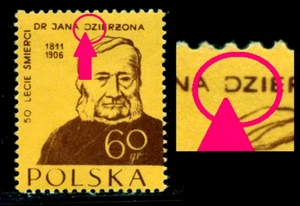 1956 Johann Dzierzon, abeja, investigador apicultor, Polonia, 983, error "D" roto, MNH - Imagen 1 de 1