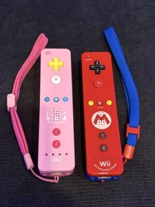 WiiU Remote Controller Mario Peach Handle 2 Set w/Mario Kart steering wheel - Picture 1 of 12