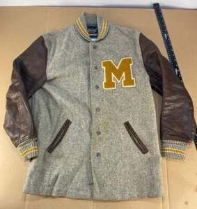 Vintage 40s 50s Clicker Letterman School Motorcycle Club Coat Jacket Gabardine - Picture 1 of 10