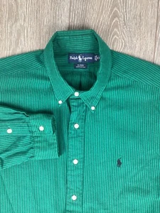 Ralph Lauren BLAIRE Cotton Green Black Stripe Pony Men’s Shirt - Picture 1 of 5