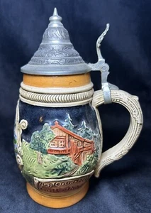 Vintage German Beer Stein Mug 8”  W.Schmidt hand painted Made In Germany - Picture 1 of 8