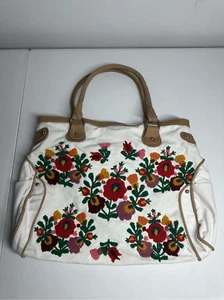 Lucky Penny Bohemian Womens Embroidered Canvas Shopper Bag Tote See Description - Picture 1 of 16