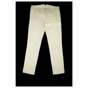 Monocrom Damen Stretch Jeans Hose Chino low Rise used Look 34 XS S W26 L30 beige - Bild 1 von 5