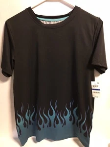 Ideology Big Boys Short Sleeve black with blue/purple flames size XL - Picture 1 of 3