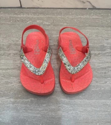 Chanclas Capelli New York Bebé Niña Rosa Brillo con Correa para el Tacón, Talla 4-5 Foto 1 de 4