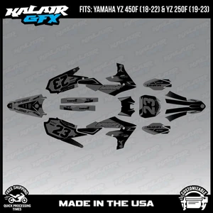 Graphics Kit for Yamaha YZ450F (2018-2022) and YZ250F (2019-23) Evader - Smoke - Picture 1 of 4