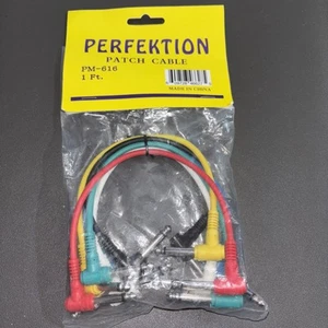 Perfektion Patch Cables 12 inch (1 foot) 6 Pack 1/4" Angled Ends Multi Color - Picture 1 of 1