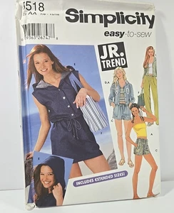 Simplicity 5518 Junior JR Hose Shorts Kleid Schnittmuster Gr. 7/8-15/16 UNGESCHNITTEN - Bild 1 von 4