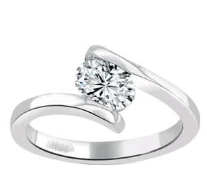 2.00 Ct Oval Cut Lab Created Diamond Engagement Wedding Ring 14K White Gold - Picture 1 of 2