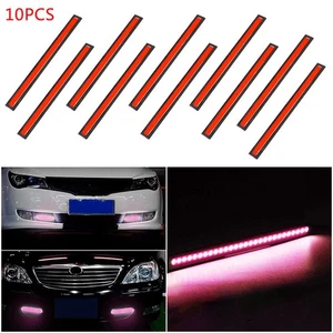 5pair Car LED Red 12V Strip DRL Daytime Running Light Fog COB Lamp Driving US - Picture 1 of 9
