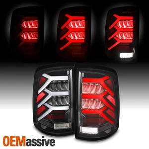 For 2009-2018 Dodge Ram 1500 2500 3500 Full LED Black Tail Light Pair Left+Right - Picture 1 of 11