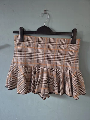 BNWT Quiz Size 10 Brown Check Skorts Skirt (825/217/v) - Image 1 of 3