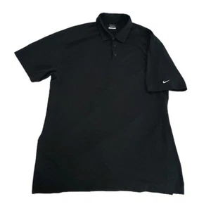 Nike Dri-Fit Polo Shirt Mens 2XL Black Mesh Standard Fit Golf Outdoor Athleisure - Picture 1 of 8