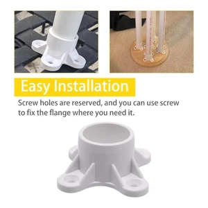PVC Flange Caps with Screw Holes Plastic Pipe Caps for Pipe Support & Shelving - Picture 1 of 8