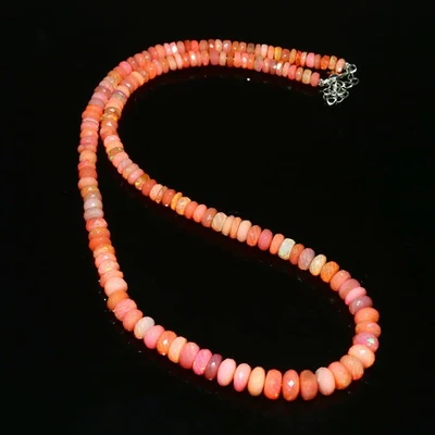 Special Sale Smooth Rondelle Opal Beads Ethiopian Minimalist Necklace Gift 6517 - Image 1 of 2