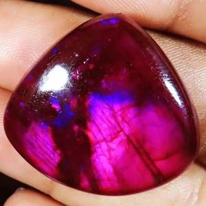 63.65 Cts Color Labradorite Heart Cabochon Beautiful Gemstone 33x30x8 mm LKi18 - Picture 1 of 7