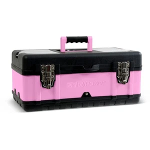 Pink Tool Box for Women - 18" Small Metal & Plastic Portable Lightweight Pink... - Picture 1 of 6