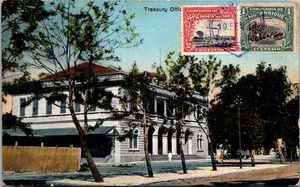 MOZAMBIQUE 1922 PICTORIAL POSTCARD TREASURY OFFICIAL BUILDING ADDR USA POSTMARK - Picture 1 of 2