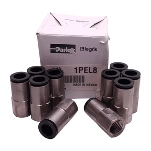 10 Stück Parker Legris 1PEL8 Steckbolzenverschraubung, ø3/8" Rohr x 1/4" Innengewinde NPT - Bild 1 von 10