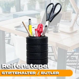3D gedr. Stiftebox Reifenstapel Stiftehalter Schreibtisch Auto Design Motosport - Bild 1 von 3