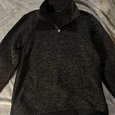 Beverly Hills Polo Club Men Size M Sweater Heather Gray 1/4 Zip Knit Pullover - Image 1 of 4