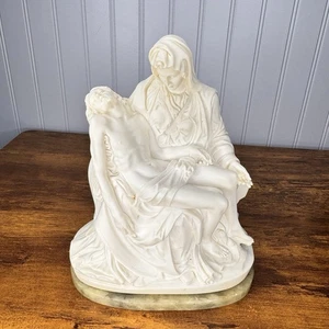 Vintage A.Giannell Large 9.5”x8” Pieta Sculpture Jesus Mary 1960s Signed 6lbs - Picture 1 of 11