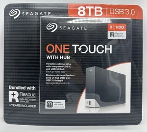 Seagate One Touch 8TB Desktop Hub External Hard Drive HD w/ USB-C USB SEALED! - Photo 1/5