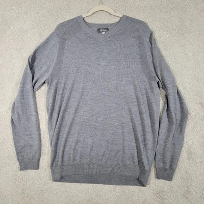 Ibex Pullover Sweater Wool V Neck Long Sleeve Casual Classic Minimalist Grey L - Image 1 of 4